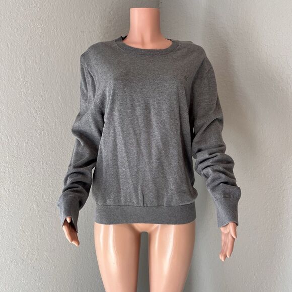 Calvin Klein Cotton Crewneck Sweatshirt Gray Sz Large relaxed comfy casual #54 - Picture 1 of 11